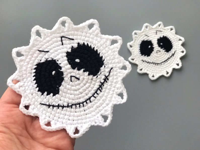 Halloween Skeleton Coaster Crochet Pattern+Finished Crafts+ Crochet Kit