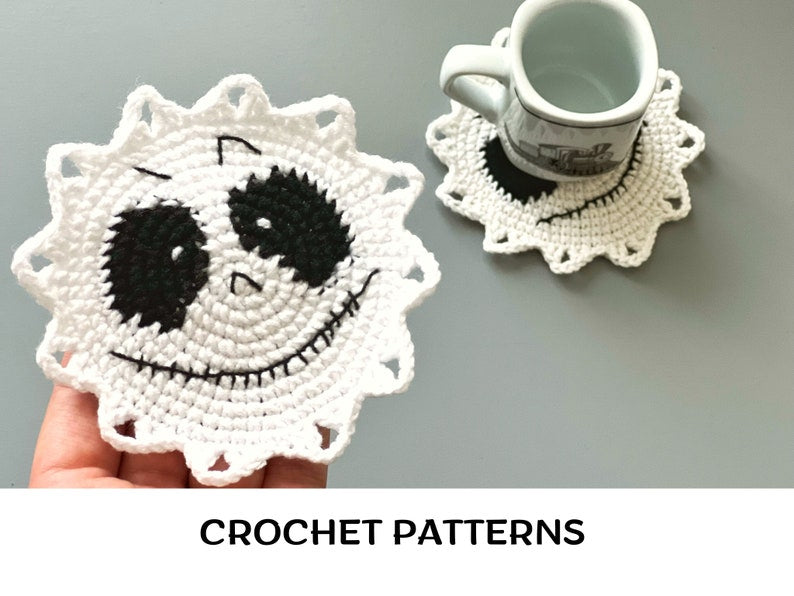 Halloween Skeleton Coaster Crochet Pattern+Finished Crafts+ Crochet Kit