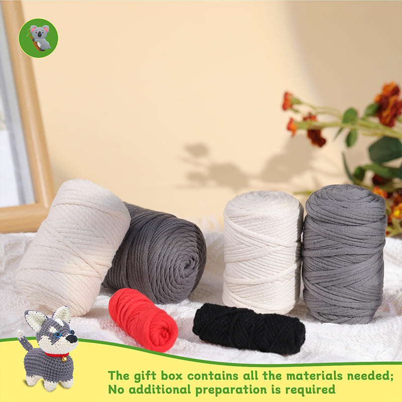 Siberian Husky Puppy Crochet Kit