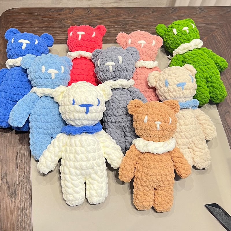 Scarf Teddy Bear Crochet Kit-Blue