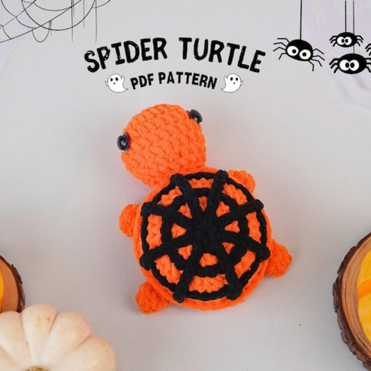 Halloween Spider Turtle No Sew Crochet Pattern +Finished Crafts+ Crochet Kit