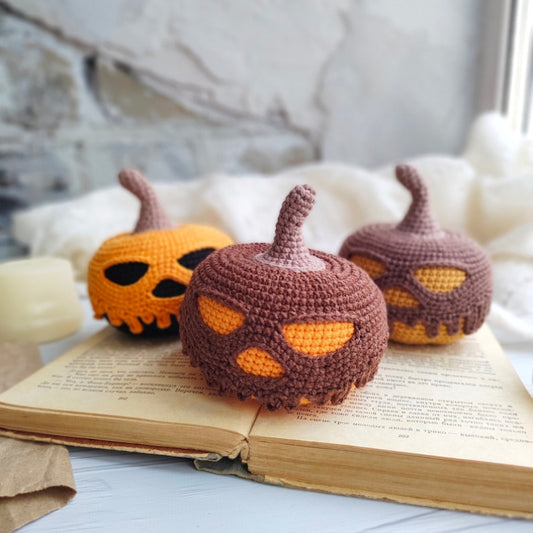 Halloween Pumpkin Crochet Pattern+Finished Crafts+ Crochet Kit