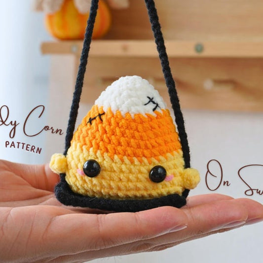 Halloween Candy Corn On Swing Crochet Pattern+Finished Crafts+ Crochet Kit