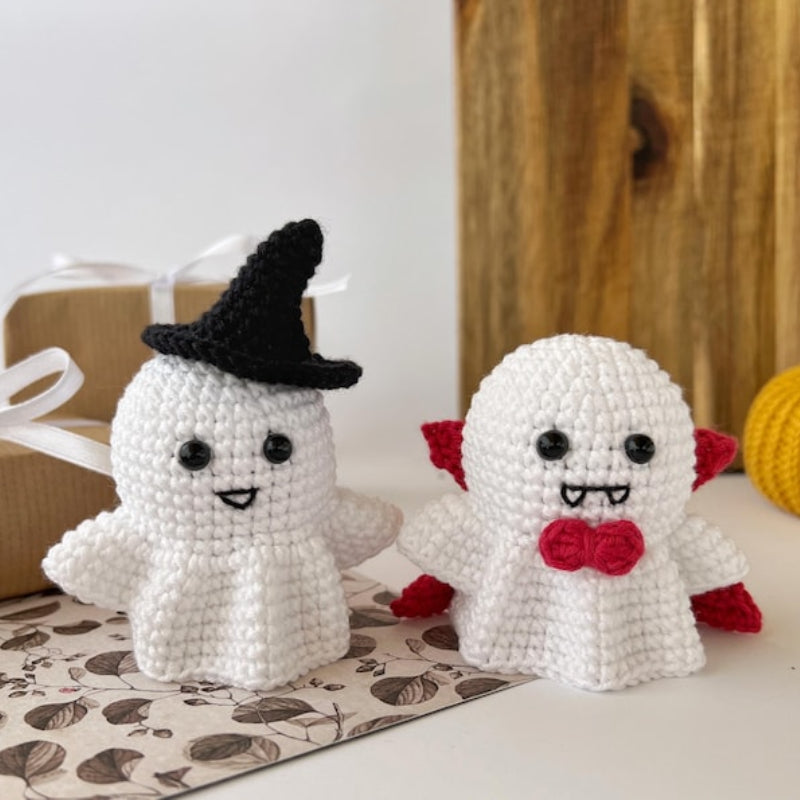 Halloween Ghost Couple Crochet Pattern+Finished Crafts+ Crochet Kit