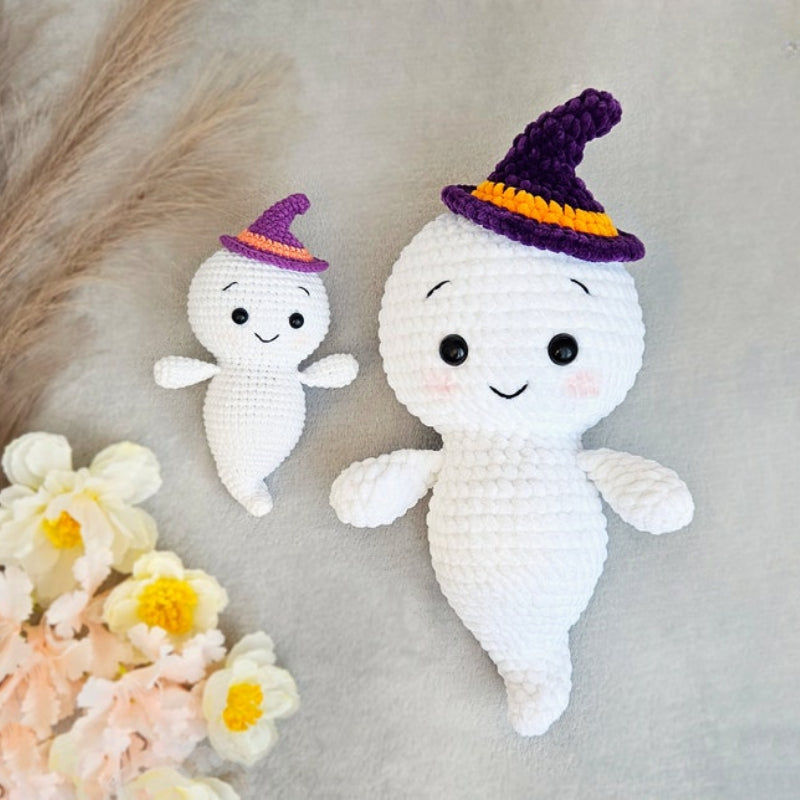 Halloween Amigurumi Ghost Crochet Pattern+Finished Crafts+ Crochet Kit