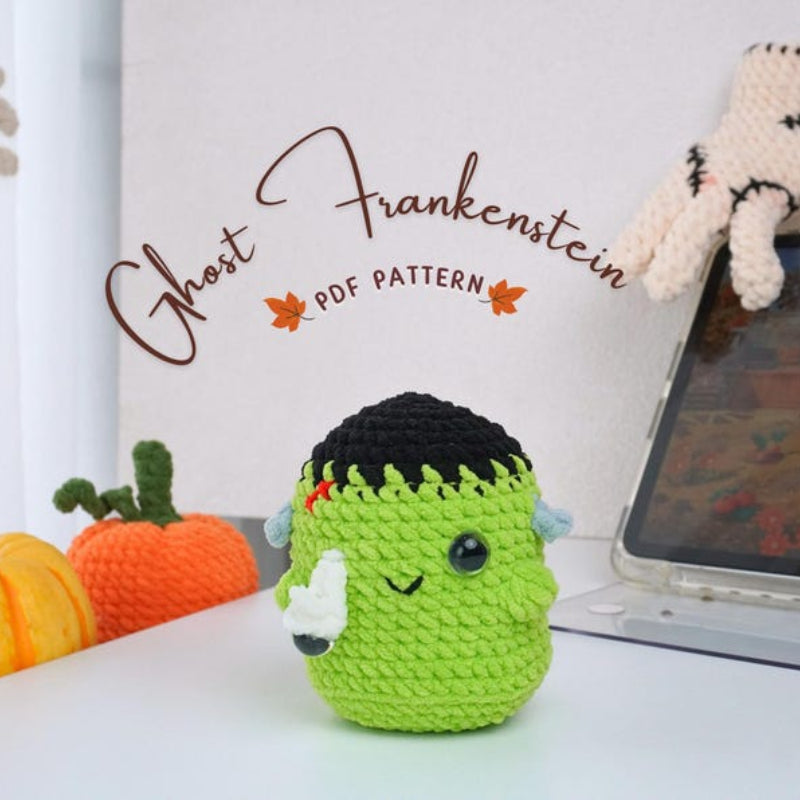 Halloween Ghost Frankenstein Crochet Pattern+Finished Crafts+Crochet Kit