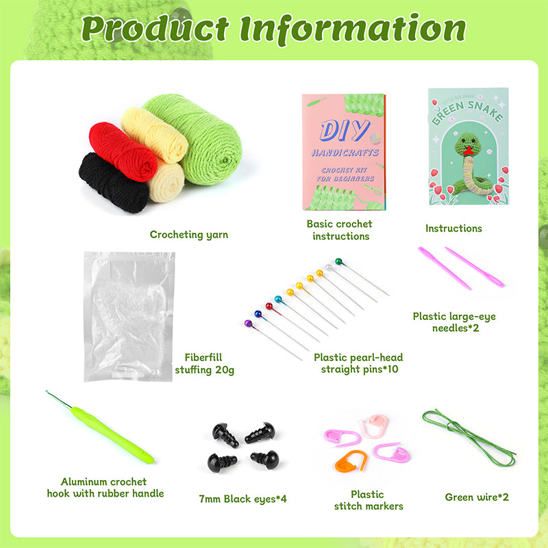 Green Snake Babs Crochet Kit