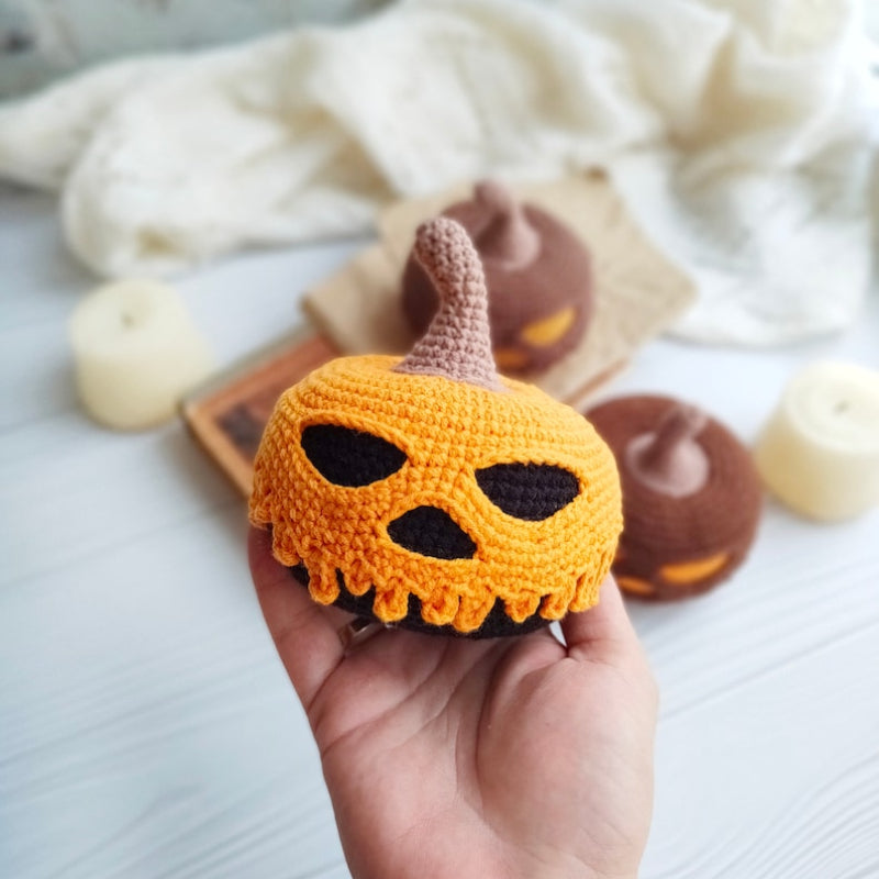 Halloween Pumpkin Crochet Pattern+Finished Crafts+ Crochet Kit