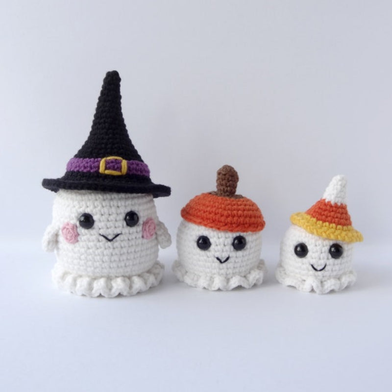 Halloween Cute Ghosts Crochet Pattern+Finished Crafts+ Crochet Kit