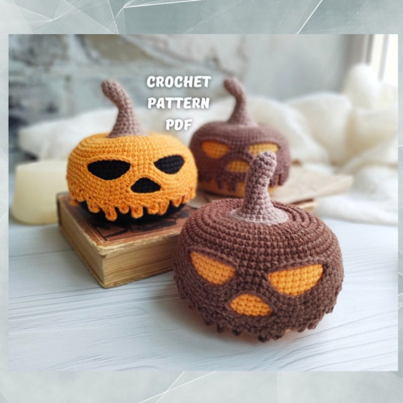 Halloween Pumpkin Crochet Pattern+Finished Crafts+ Crochet Kit