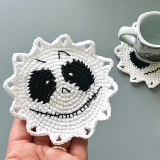 Halloween Skeleton Coaster Crochet Pattern+Finished Crafts+ Crochet Kit