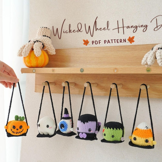 Halloween On Swing Crochet Pattern Bundle+Finished Crafts Bundle+ Crochet Kit Bundle