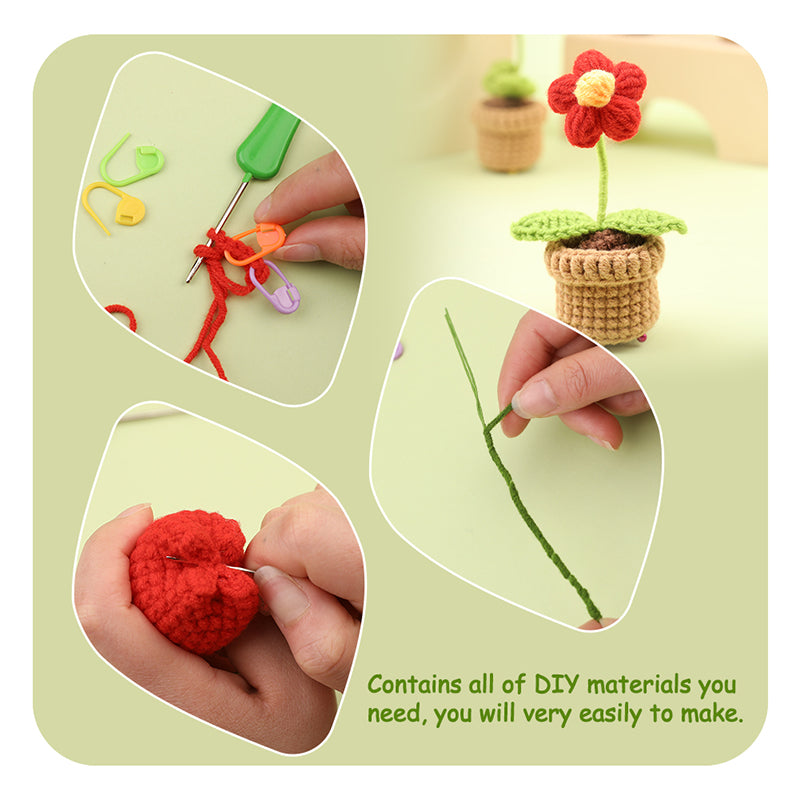 Flower Potted Crochet Kit-6 Pieces