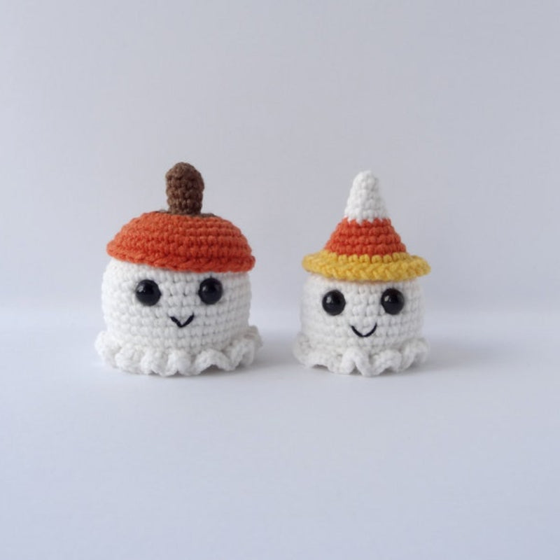 Halloween Cute Ghosts Crochet Pattern+Finished Crafts+ Crochet Kit