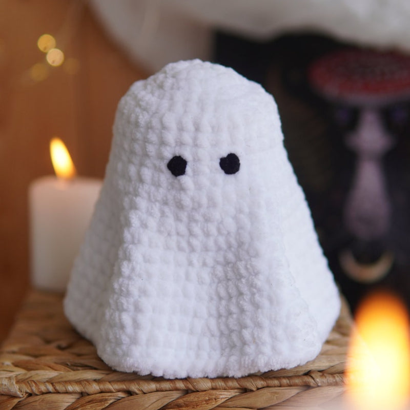 Halloween Amigurumi Ghost plushie with mushroom hat, Sunflower hat and flower headbandCrochet Pattern Bundle+Finished Crafts Bundle+ Materials Kit Bundle