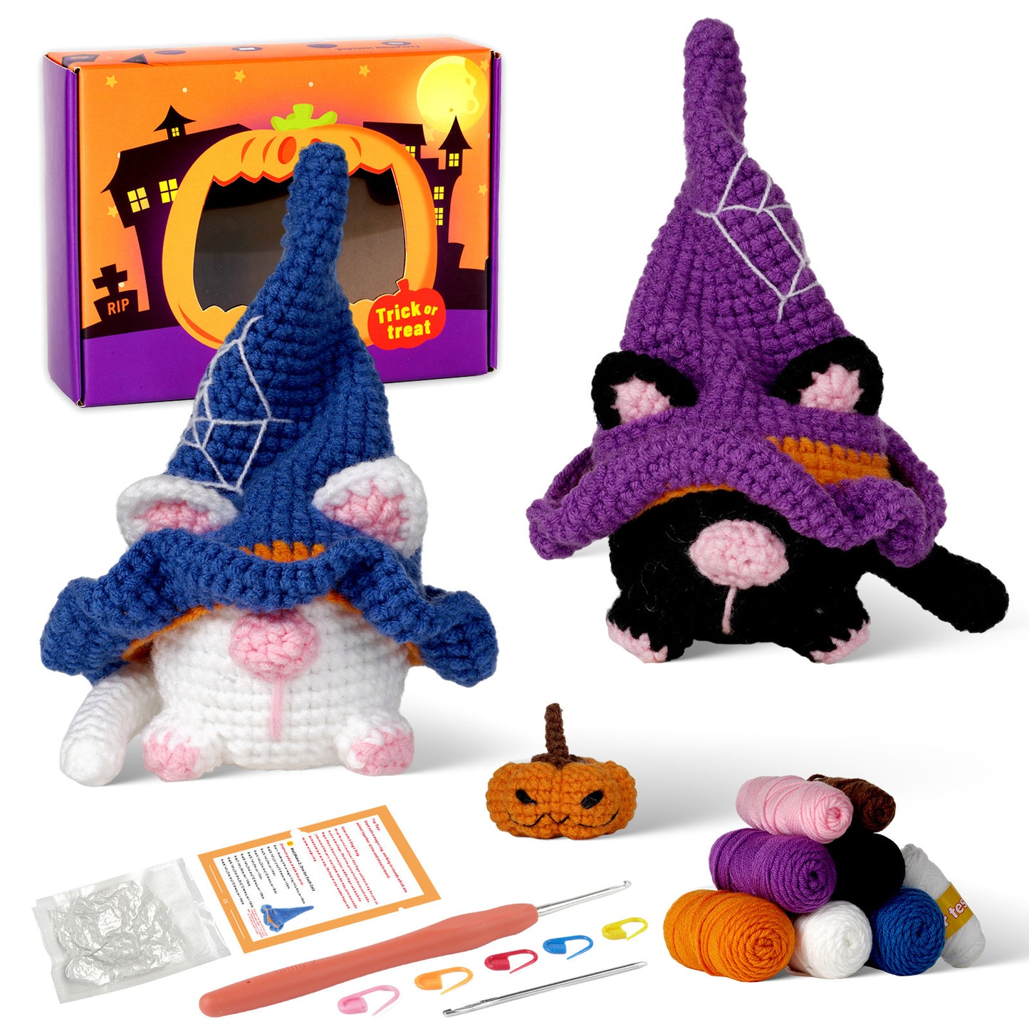 Halloween Hat Cat Crochet Crafts + Crochet Material Kit