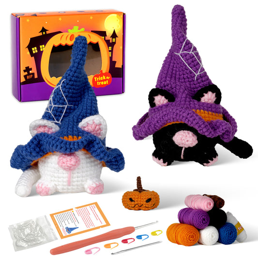 Halloween Hat Cat Crochet Crafts + Crochet Material Kit