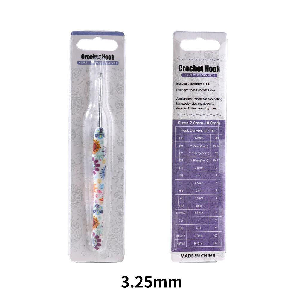 Soft handle printed crochet hook-single pack