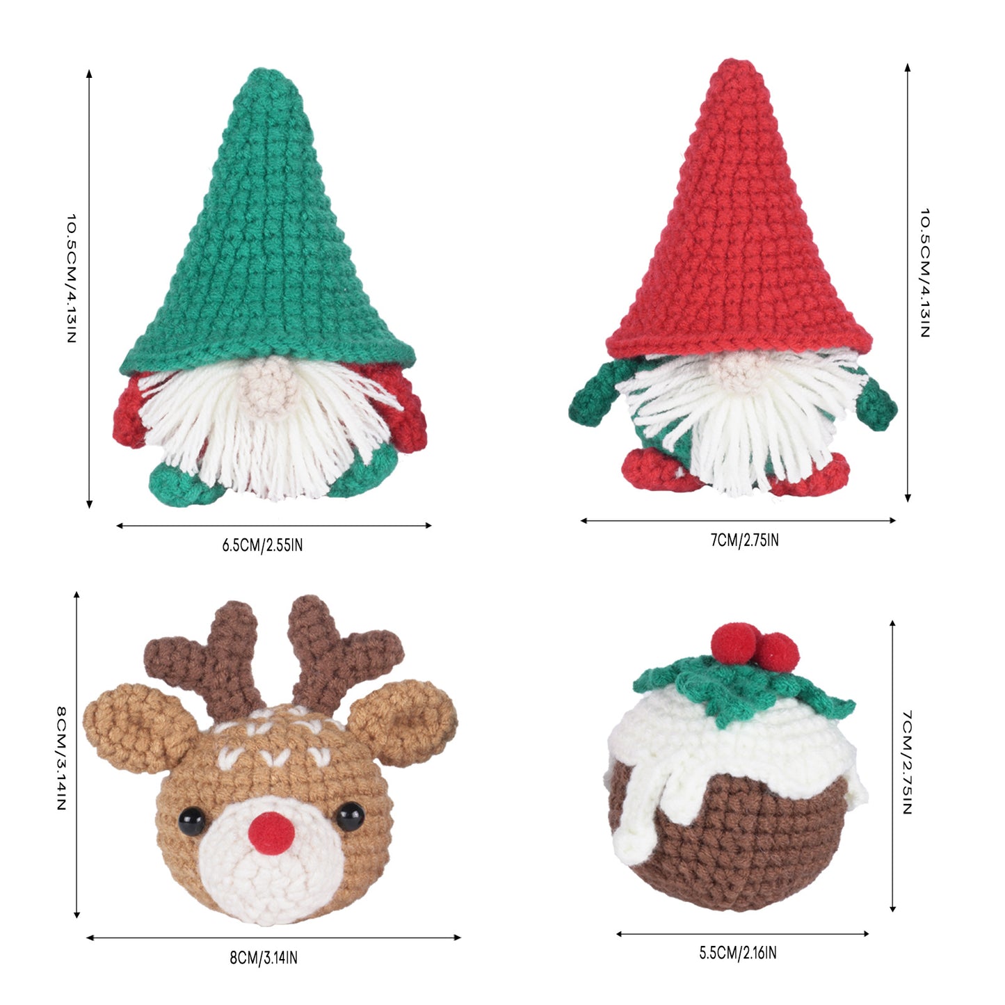 Christmas Gnome Doll Ornament Crochet Kit