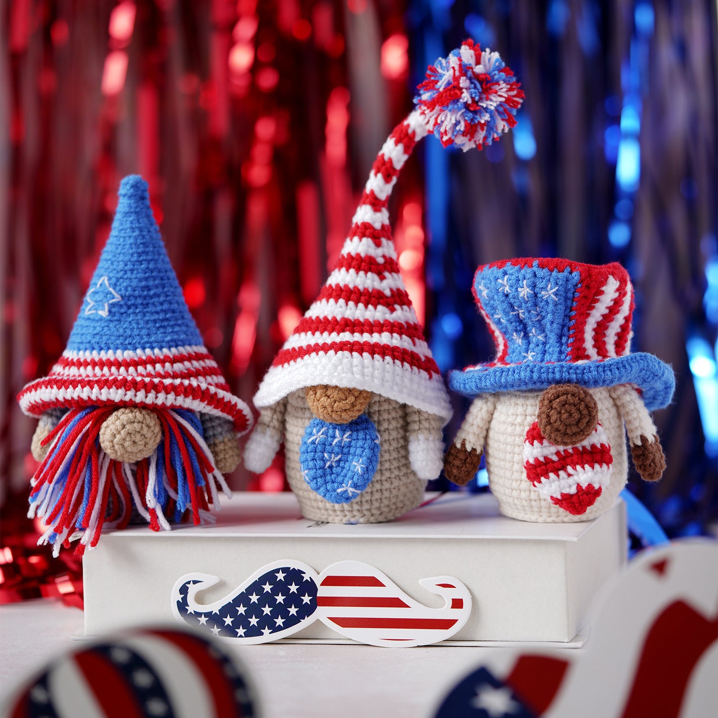 Independence Day Gnome Doll Ornament Crochet Kit