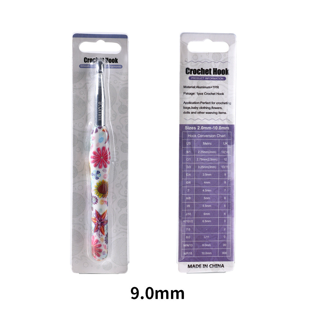 Soft handle printed crochet hook-single pack