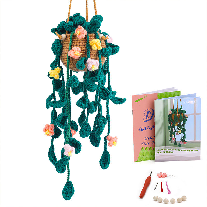 Flower Vine Hanging Basket Plant Pot Crochet Kit