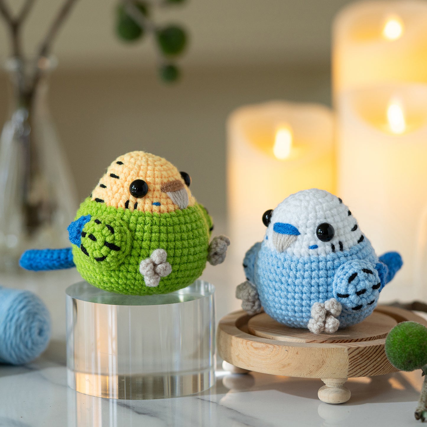 Blue and Green Parrot Doll Ornament Crochet Kit