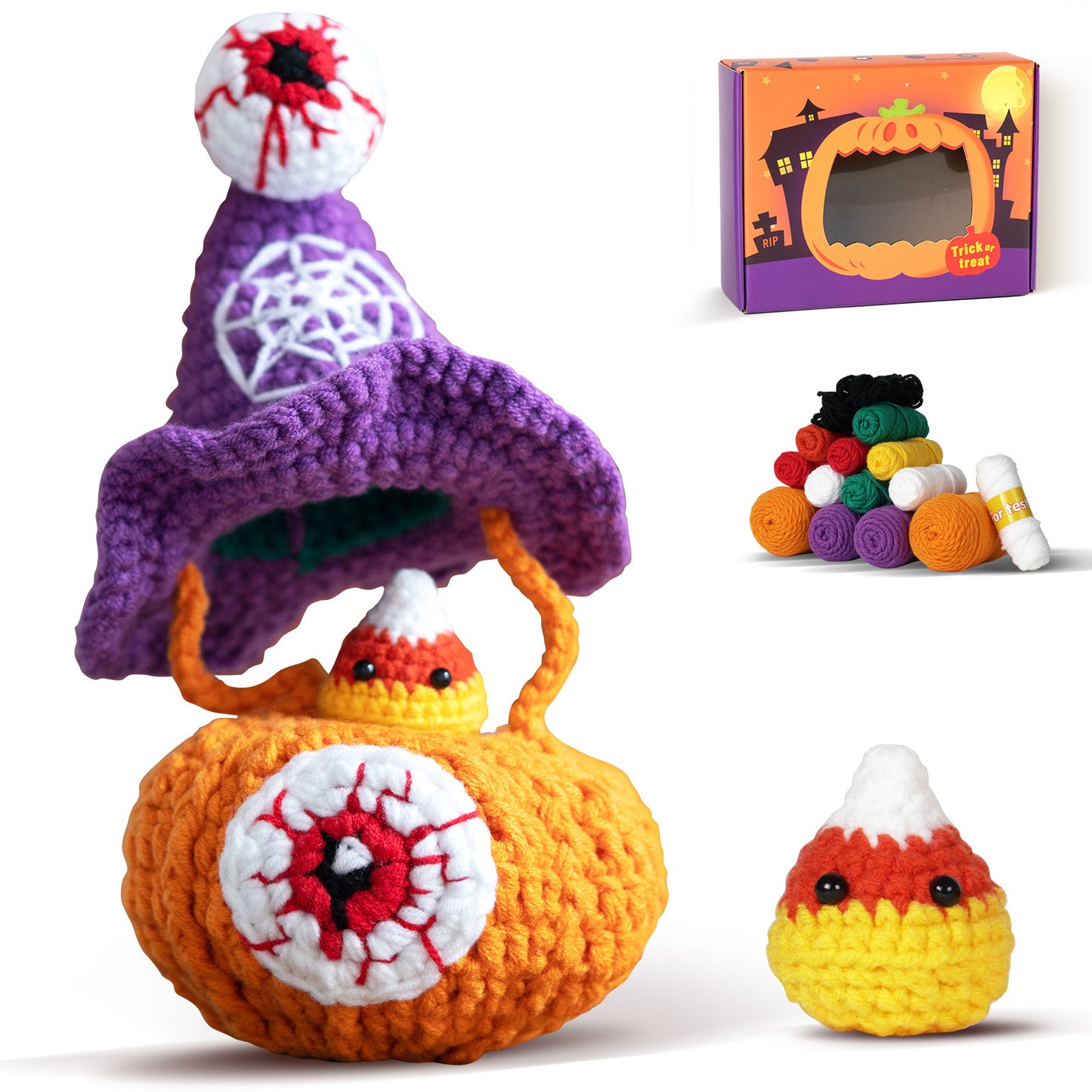 Halloween Pumpkin Backpack Crochet Crafts + Crochet Kit