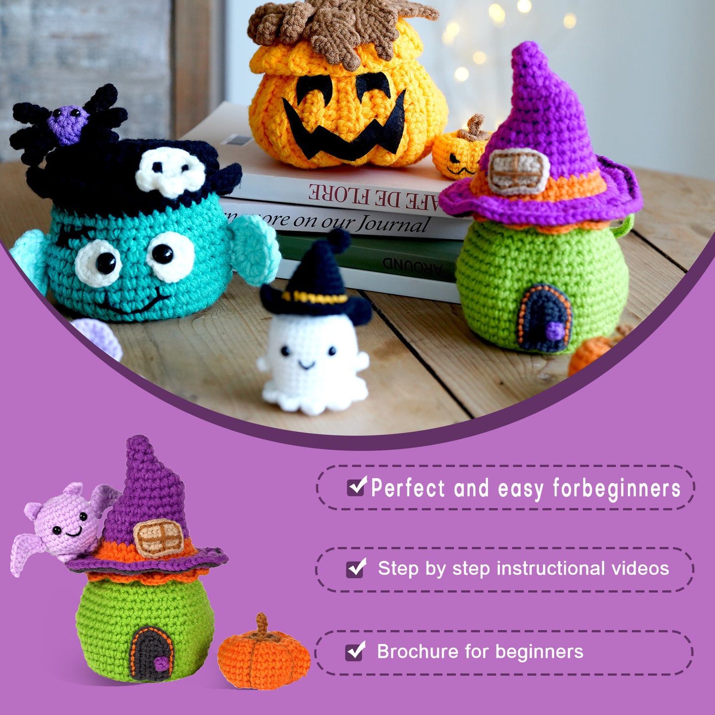 Halloween Magic House Crochet Crafts + Crochet Material Kit