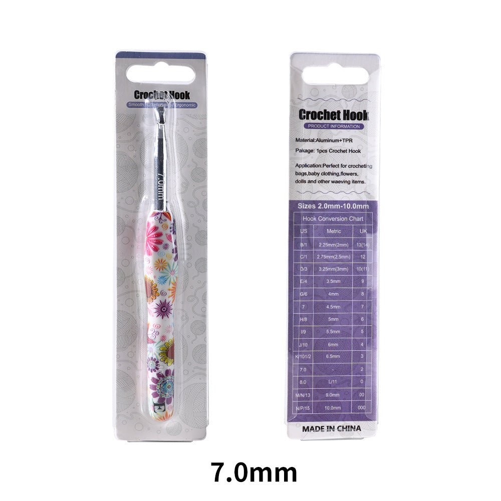 Soft handle printed crochet hook-single pack