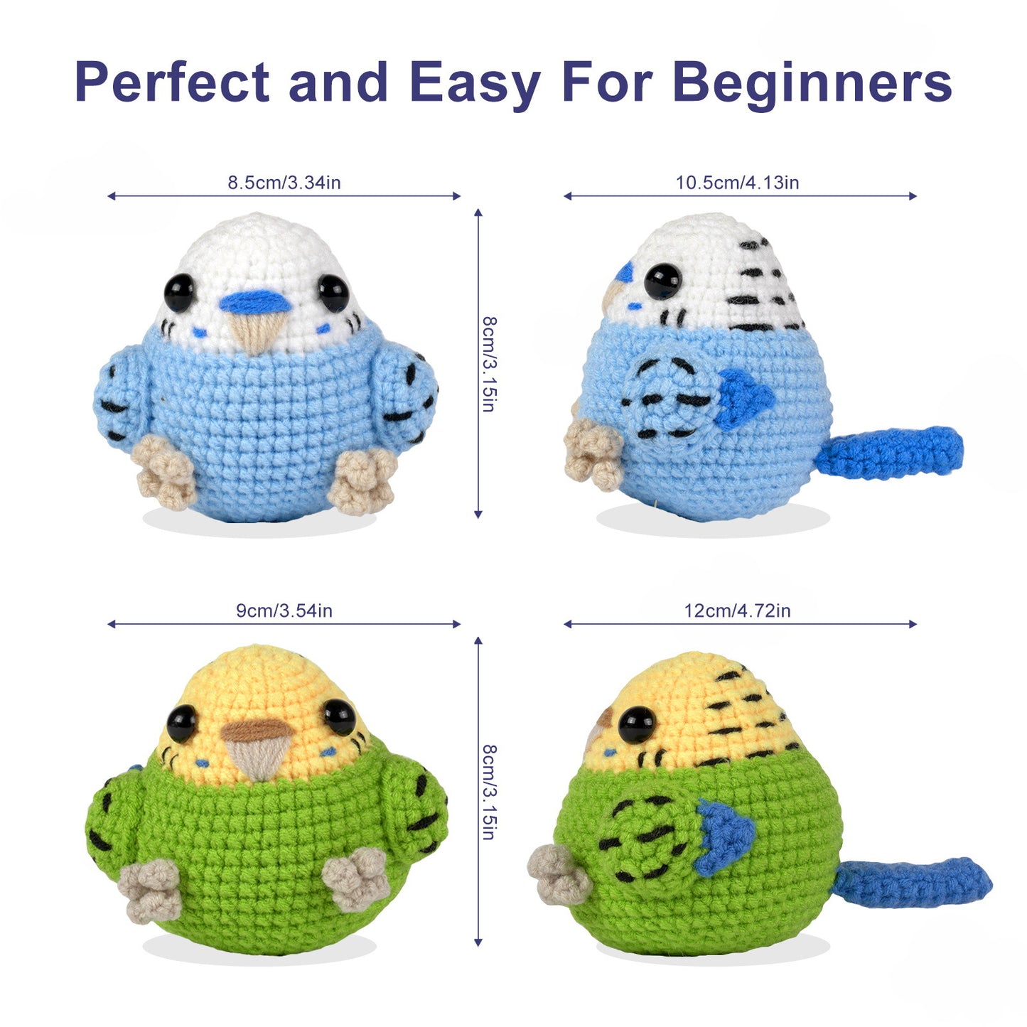 Blue and Green Parrot Doll Ornament Crochet Kit