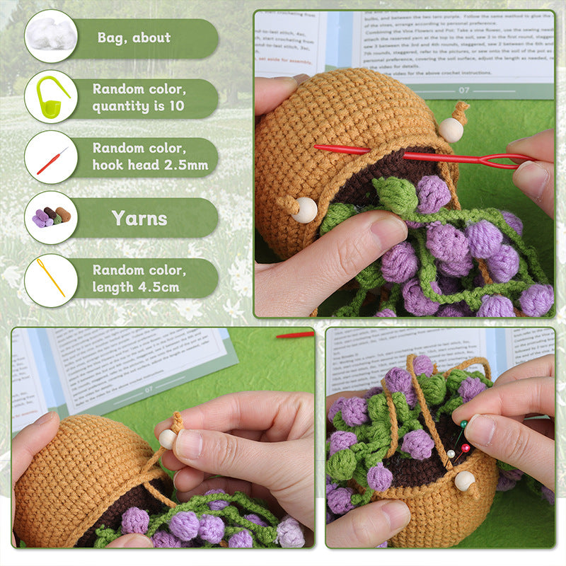 Light Purple Plant Hanging Basket Crochet Kit