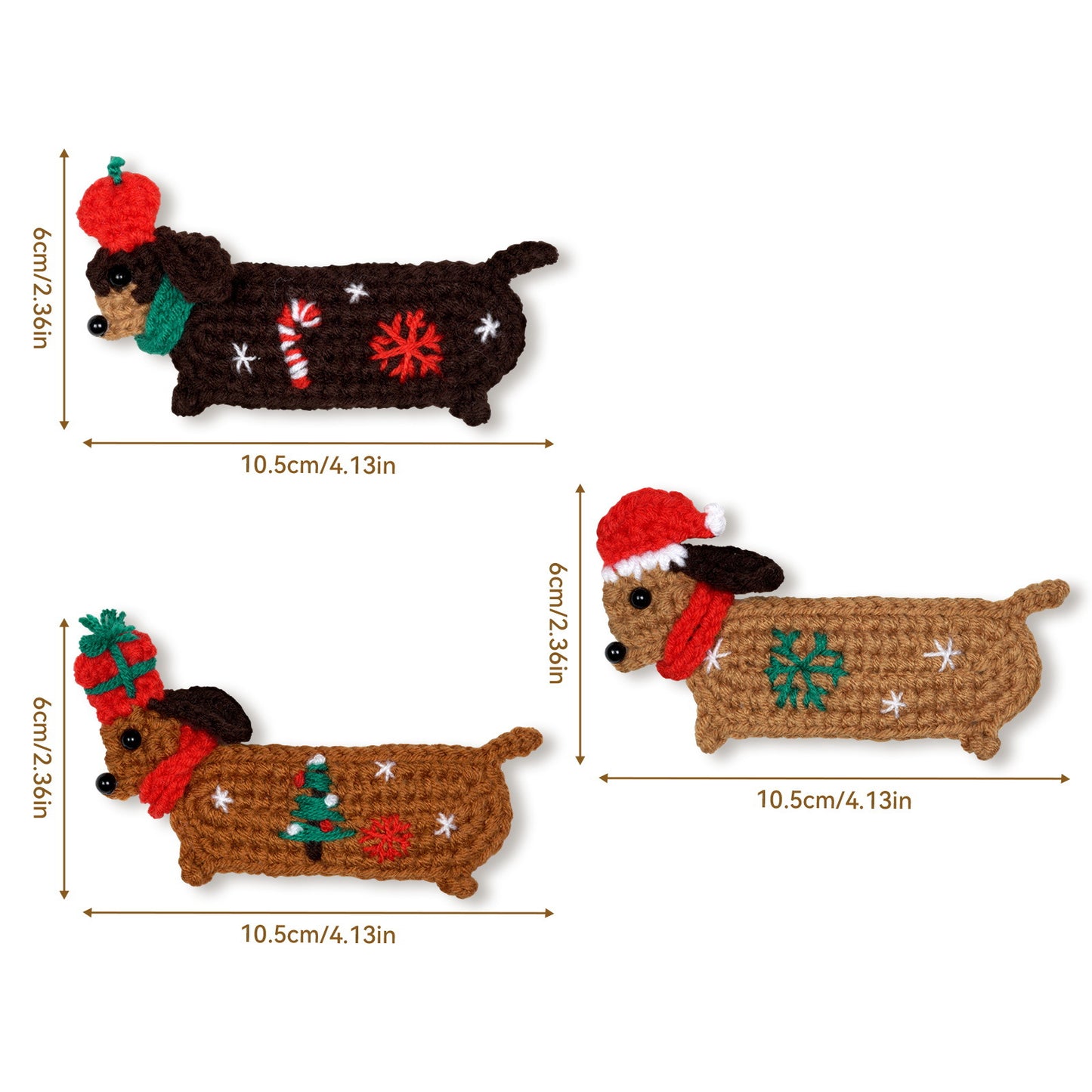 Christmas Dachshund Hairpin Crochet Kit