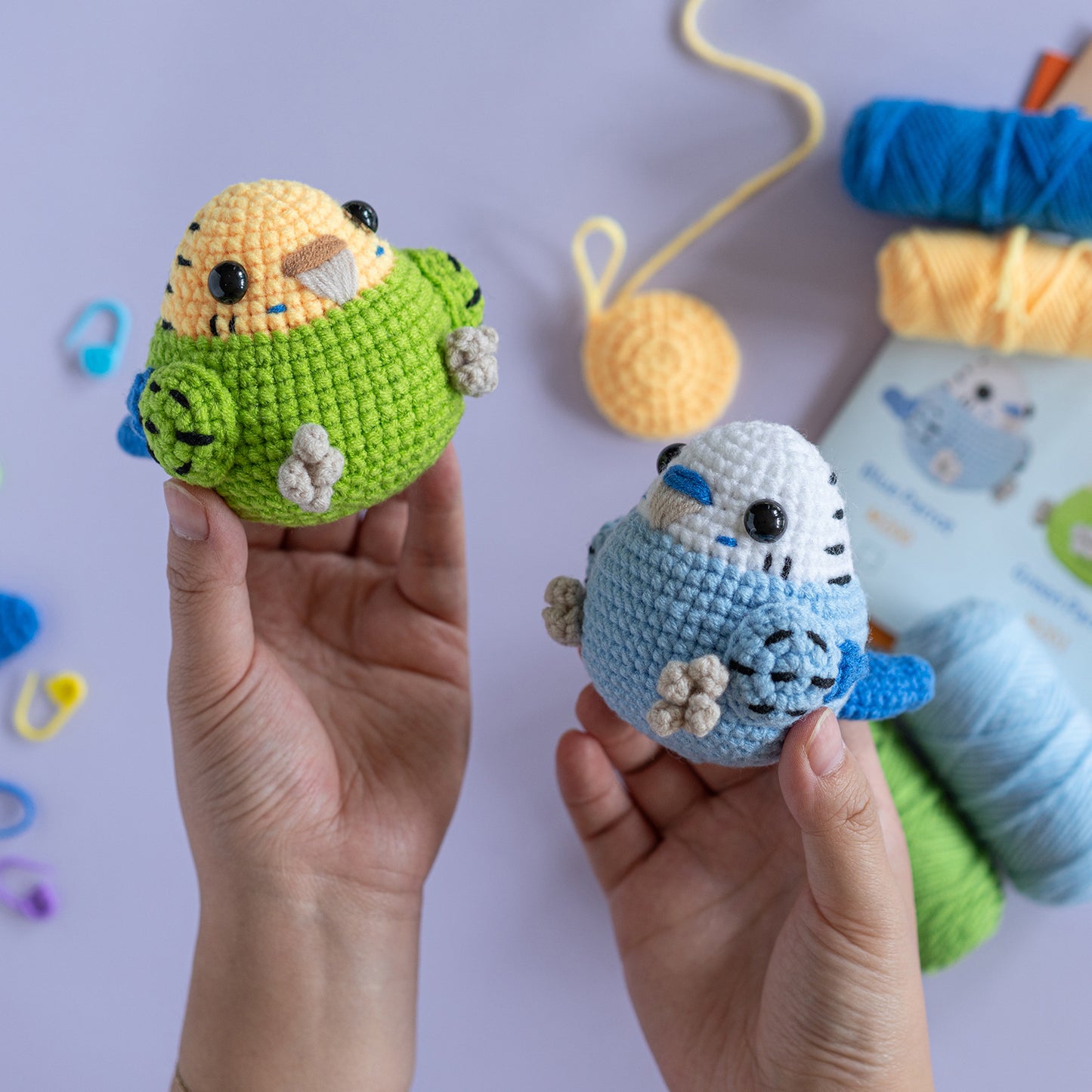 Blue and Green Parrot Doll Ornament Crochet Kit