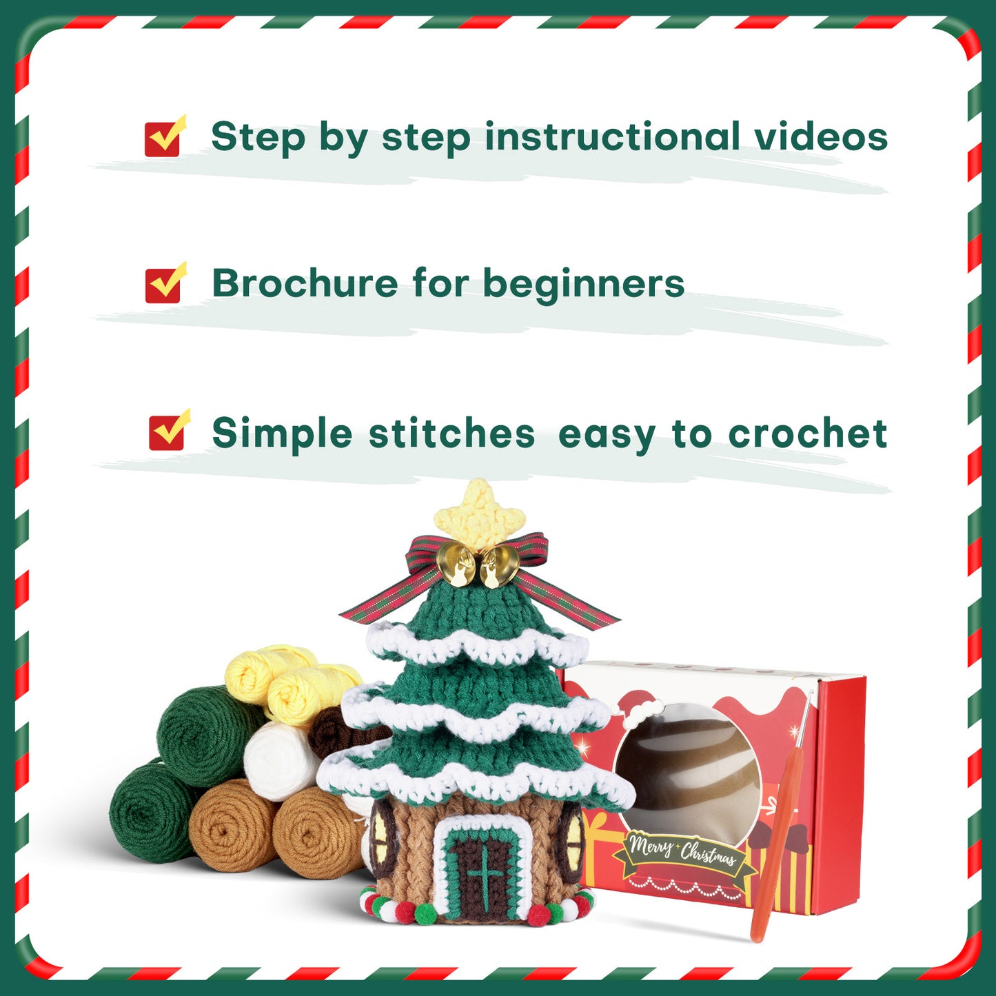 Christmas Tree Storage Box Crochet Crafts + Crochet Kit