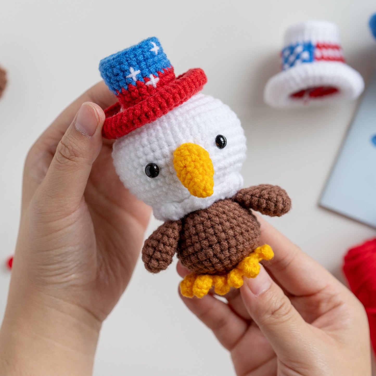 Independence Day Hat Eagle Doll Ornament Crochet Kit