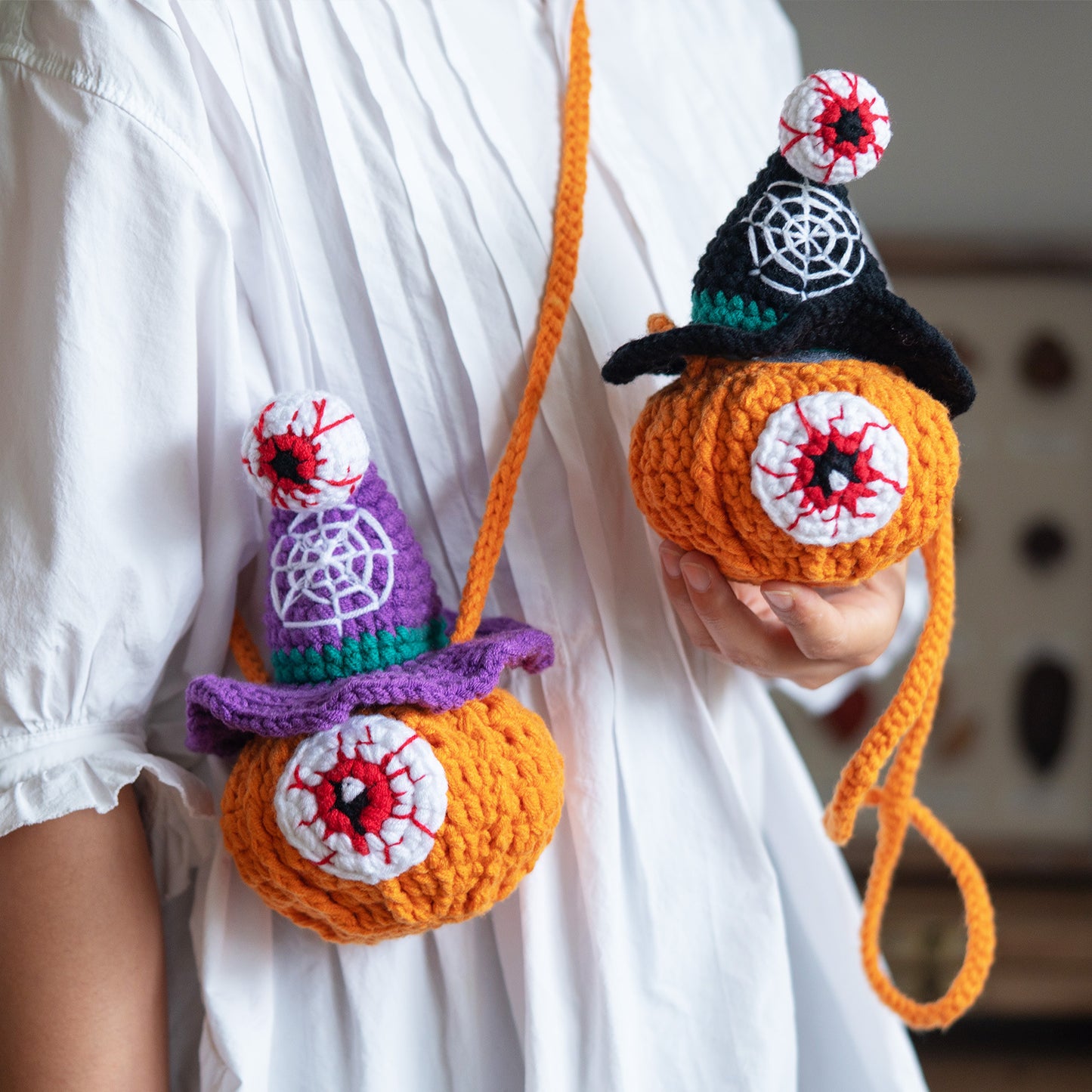 Halloween Pumpkin Backpack Crochet Crafts + Crochet Kit