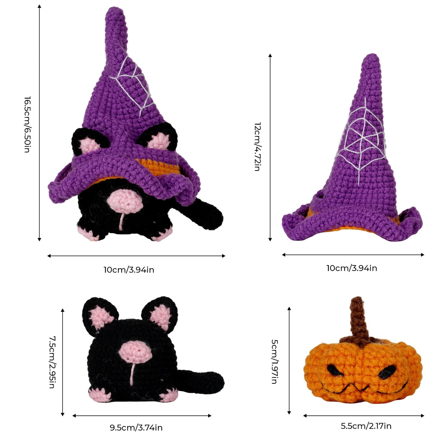 Halloween Hat Cat Crochet Crafts + Crochet Material Kit