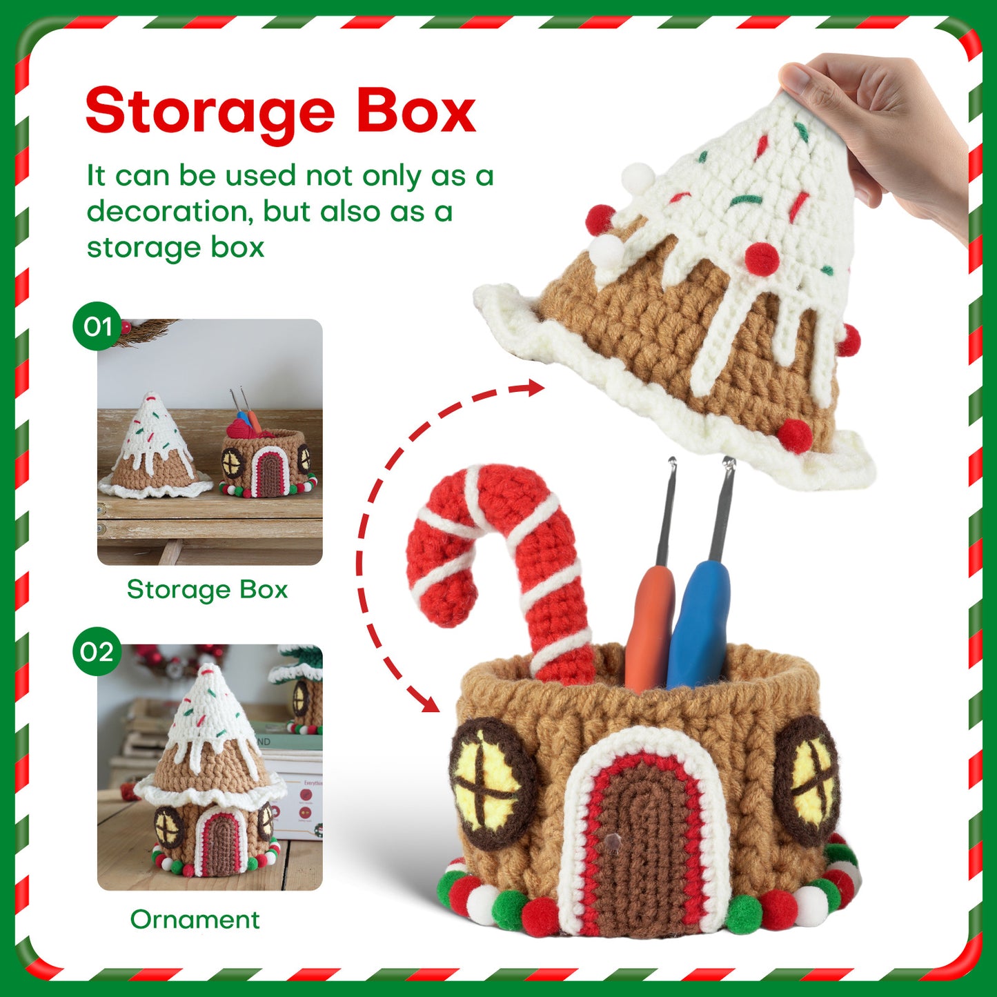 Christmas Igloo Storage Box Crochet Crafts + Crochet Kit