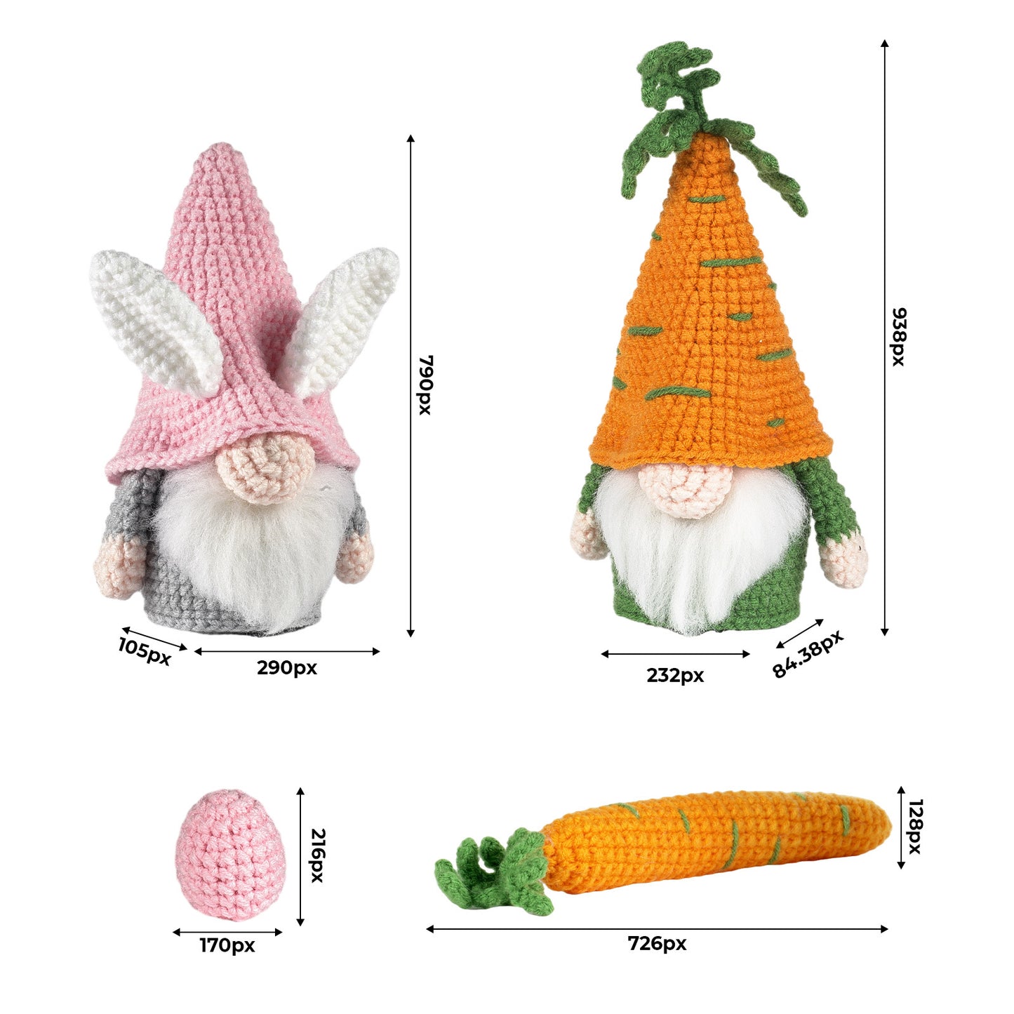 Rabbit Carrot Gnome Doll Ornament Crochet Kit