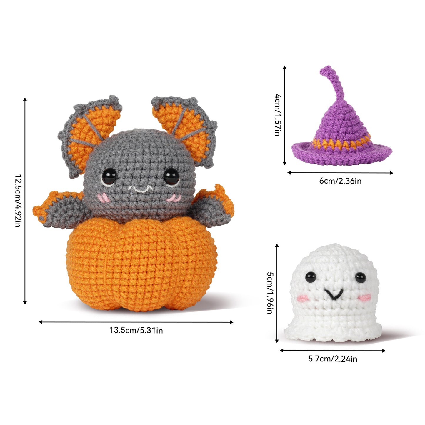 Halloween Bat Pumpkin Crochet Crafts + Crochet Kit