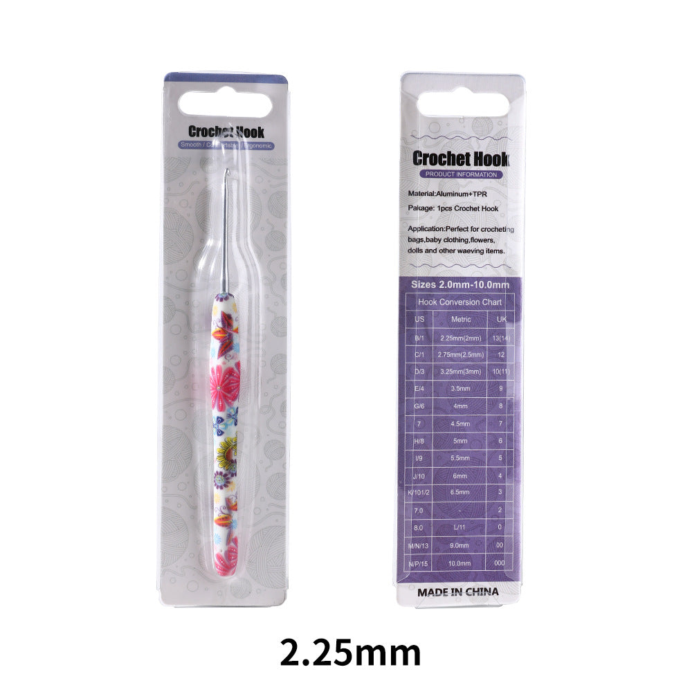 Soft handle printed crochet hook-single pack