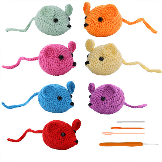 Colorful Little Mouse Crochet Kit (seven pieces)