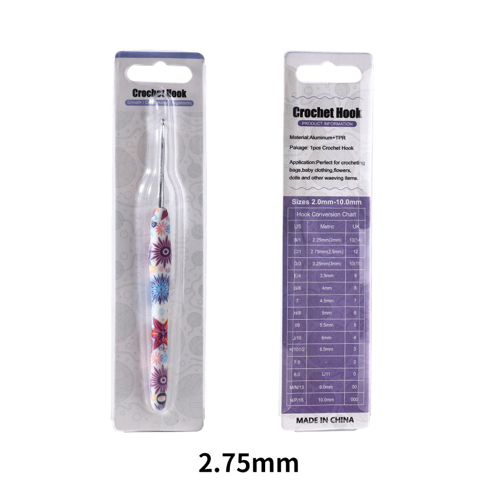 Soft handle printed crochet hook-single pack