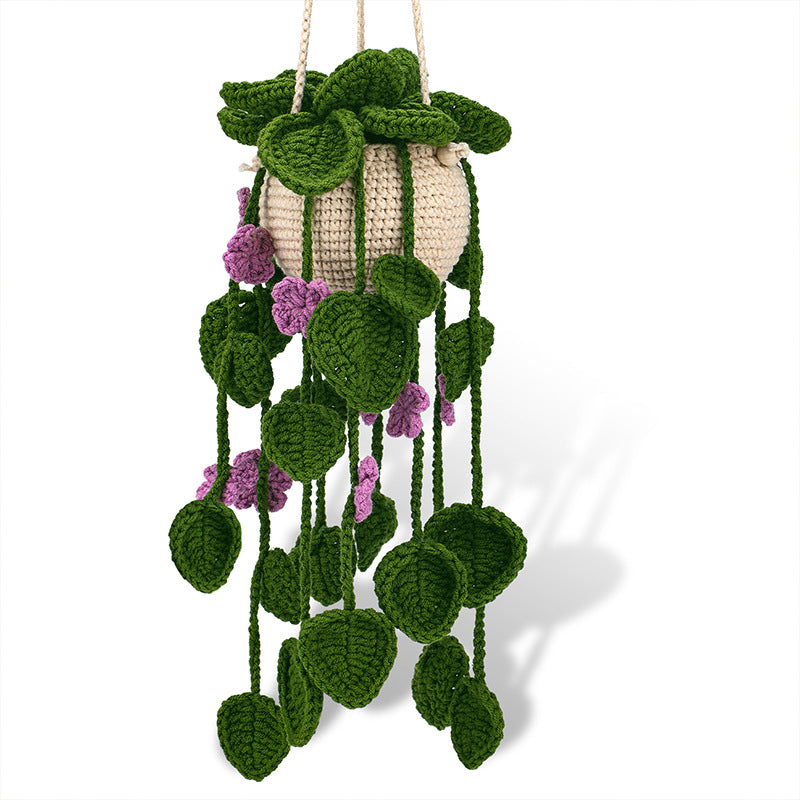 Purple Flower Vine Hanging Basket Crochet Kit