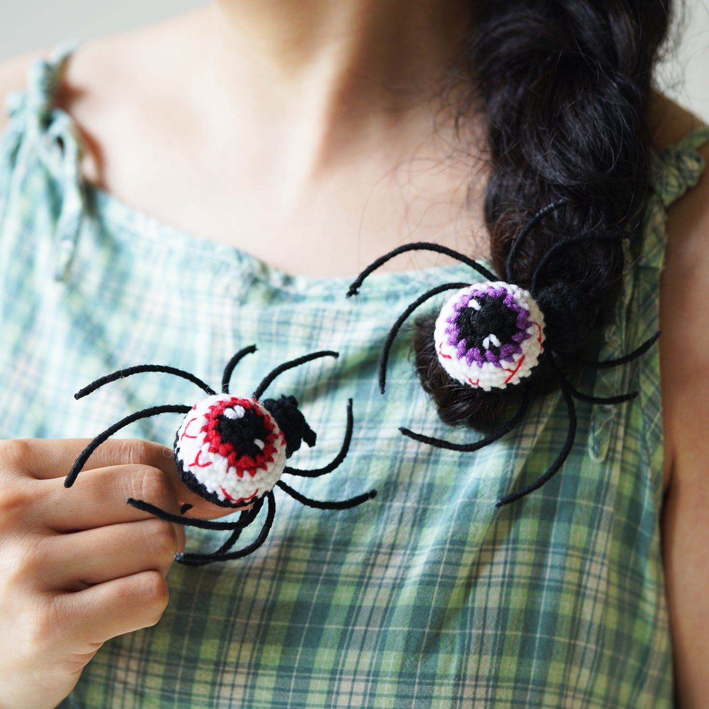 Halloween Eyeball Spider Crochet Crafts+ Material Kit