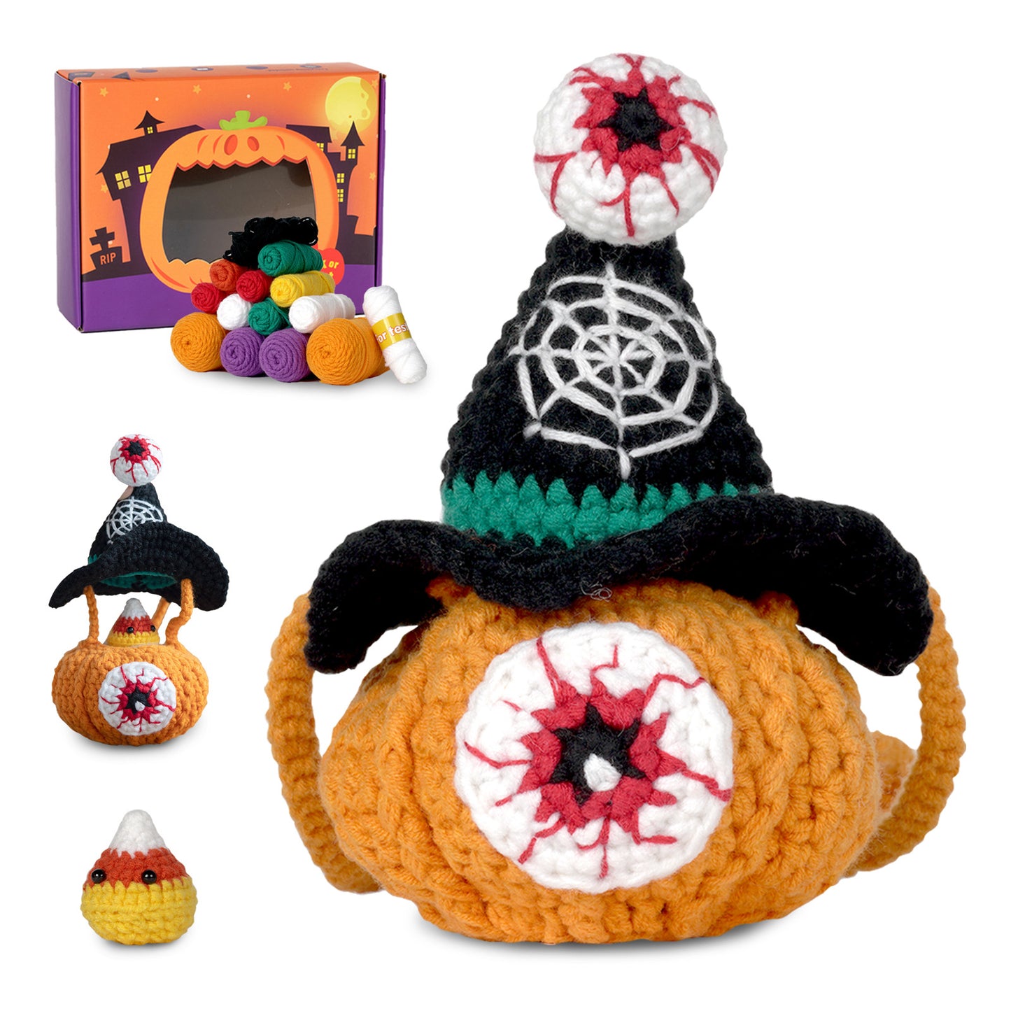 Halloween Pumpkin Backpack Crochet Crafts + Crochet Kit