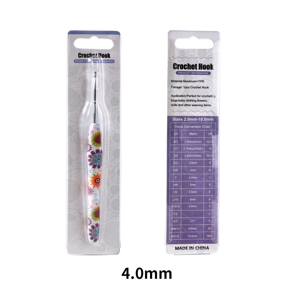 Soft handle printed crochet hook-single pack