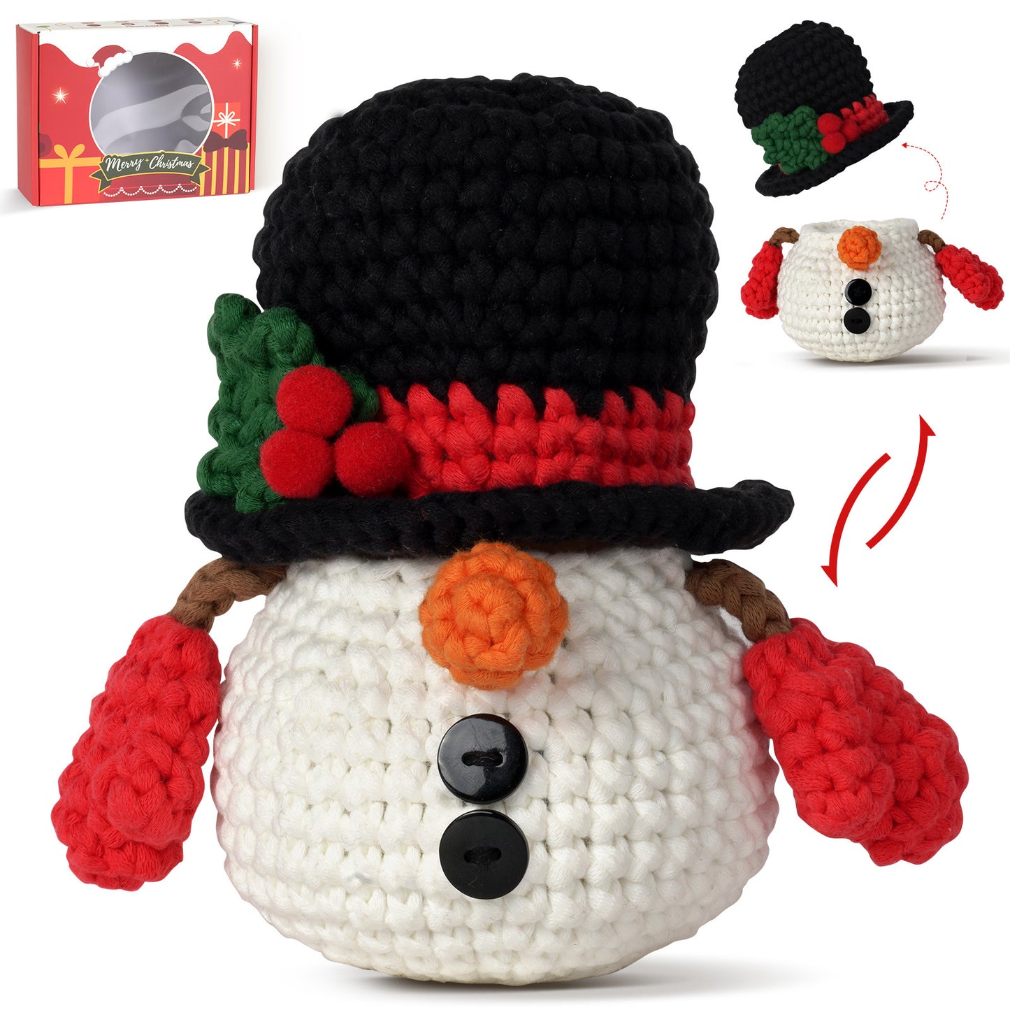 Christmas Snowman Storage Box Crochet Kit