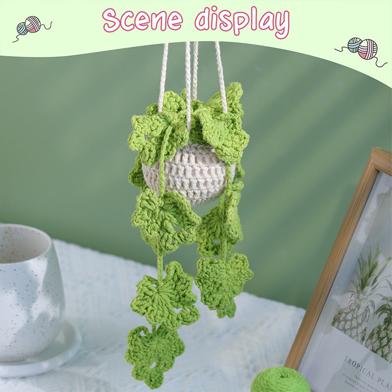 Hollow Leaves Plant Hanging Basket Crochet Kit